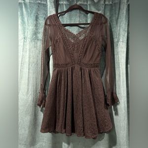 Black Goth Dress with Embellished Bodice and Sleeves Size 2